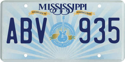 MS license plate ABV935