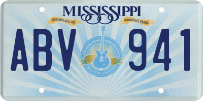 MS license plate ABV941
