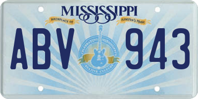 MS license plate ABV943