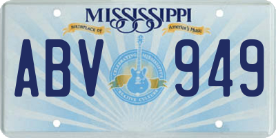 MS license plate ABV949