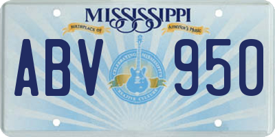 MS license plate ABV950
