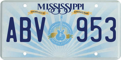 MS license plate ABV953