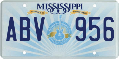 MS license plate ABV956