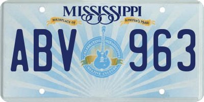 MS license plate ABV963