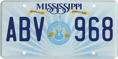 MS license plate ABV968