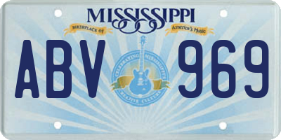 MS license plate ABV969