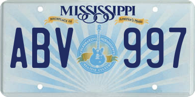 MS license plate ABV997