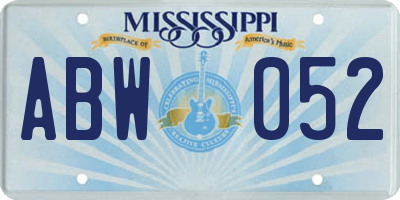 MS license plate ABW052