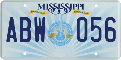MS license plate ABW056