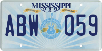 MS license plate ABW059