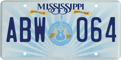 MS license plate ABW064