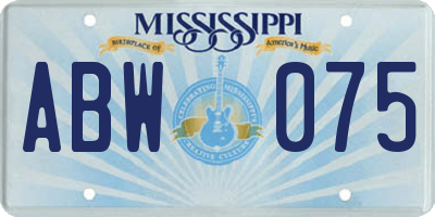 MS license plate ABW075