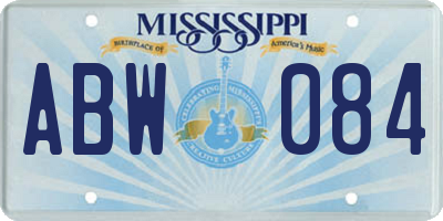 MS license plate ABW084