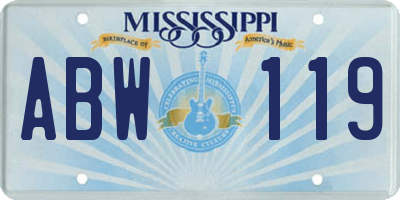 MS license plate ABW119
