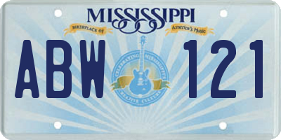 MS license plate ABW121