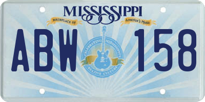 MS license plate ABW158
