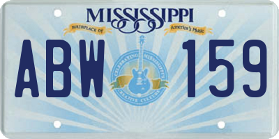 MS license plate ABW159
