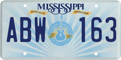 MS license plate ABW163