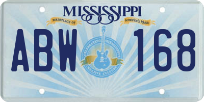 MS license plate ABW168