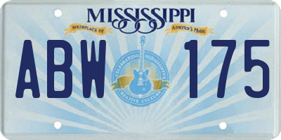 MS license plate ABW175