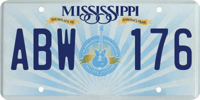 MS license plate ABW176