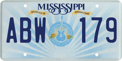MS license plate ABW179