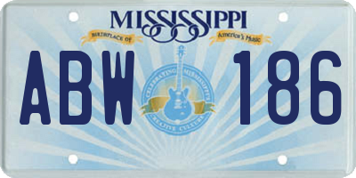 MS license plate ABW186