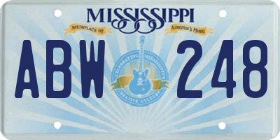 MS license plate ABW248