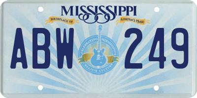 MS license plate ABW249