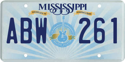 MS license plate ABW261
