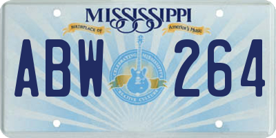 MS license plate ABW264