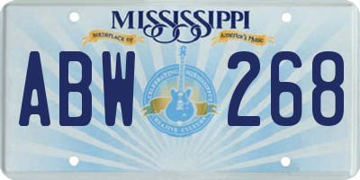 MS license plate ABW268