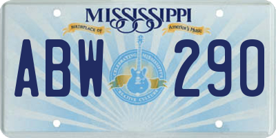 MS license plate ABW290