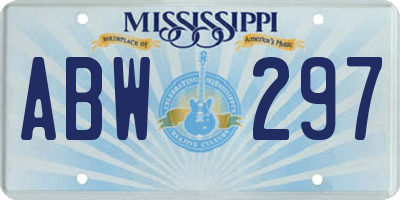 MS license plate ABW297