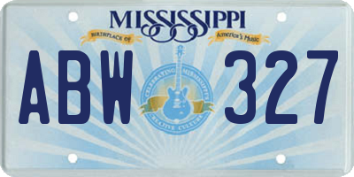 MS license plate ABW327