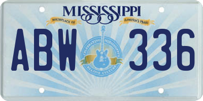 MS license plate ABW336