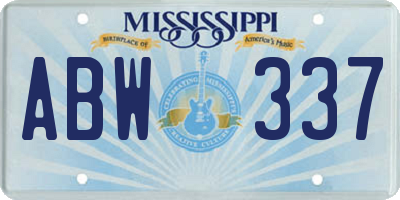 MS license plate ABW337