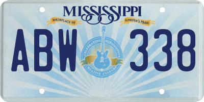 MS license plate ABW338