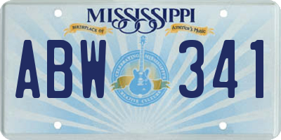 MS license plate ABW341