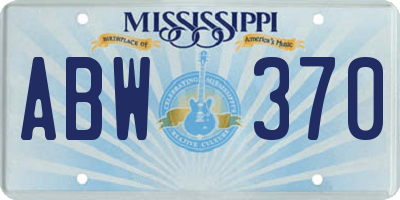 MS license plate ABW370