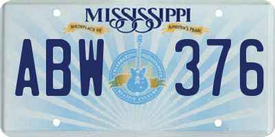 MS license plate ABW376