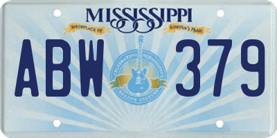 MS license plate ABW379