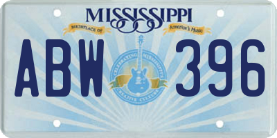 MS license plate ABW396