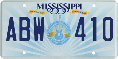 MS license plate ABW410