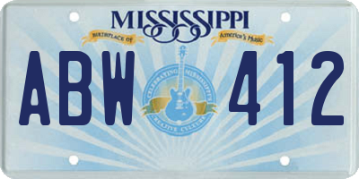 MS license plate ABW412