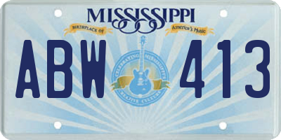 MS license plate ABW413