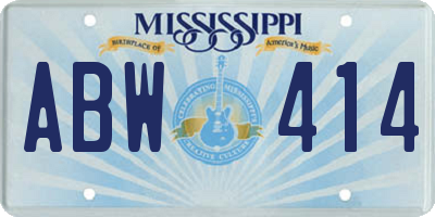 MS license plate ABW414