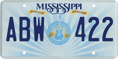 MS license plate ABW422