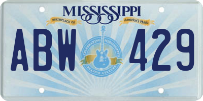 MS license plate ABW429
