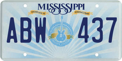 MS license plate ABW437